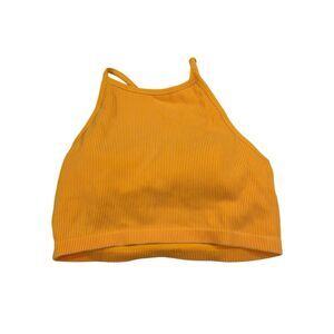 NEW Bright Orange JoyLab High Neck Ribbed Sports Bra